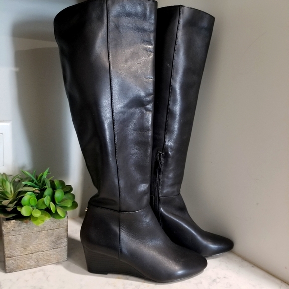 Aldo Shoes Aldo Black Leather Knee High Boots Poshmark